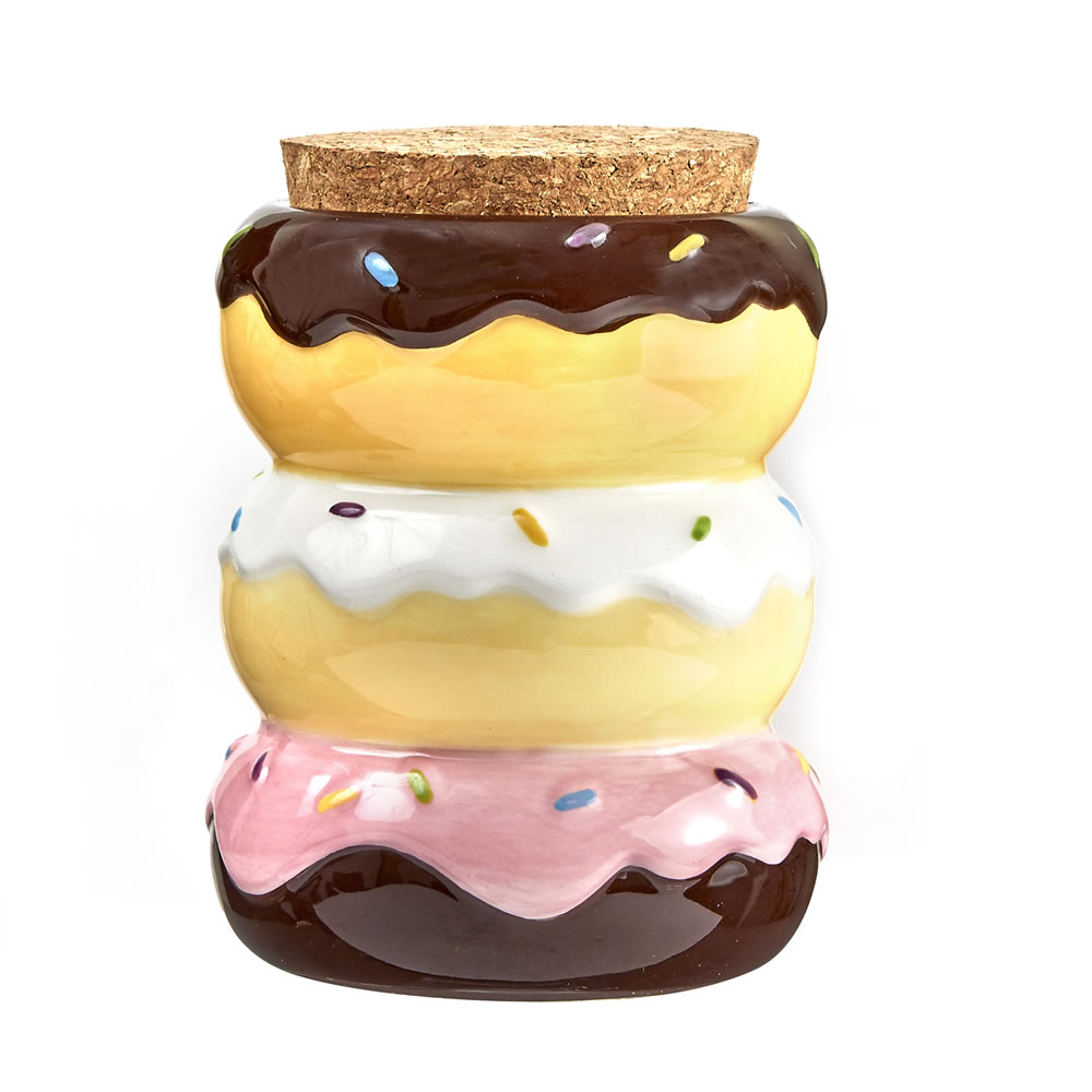 FASHIONCRAFT CERAMIC DONUT STASH JAR #88069
