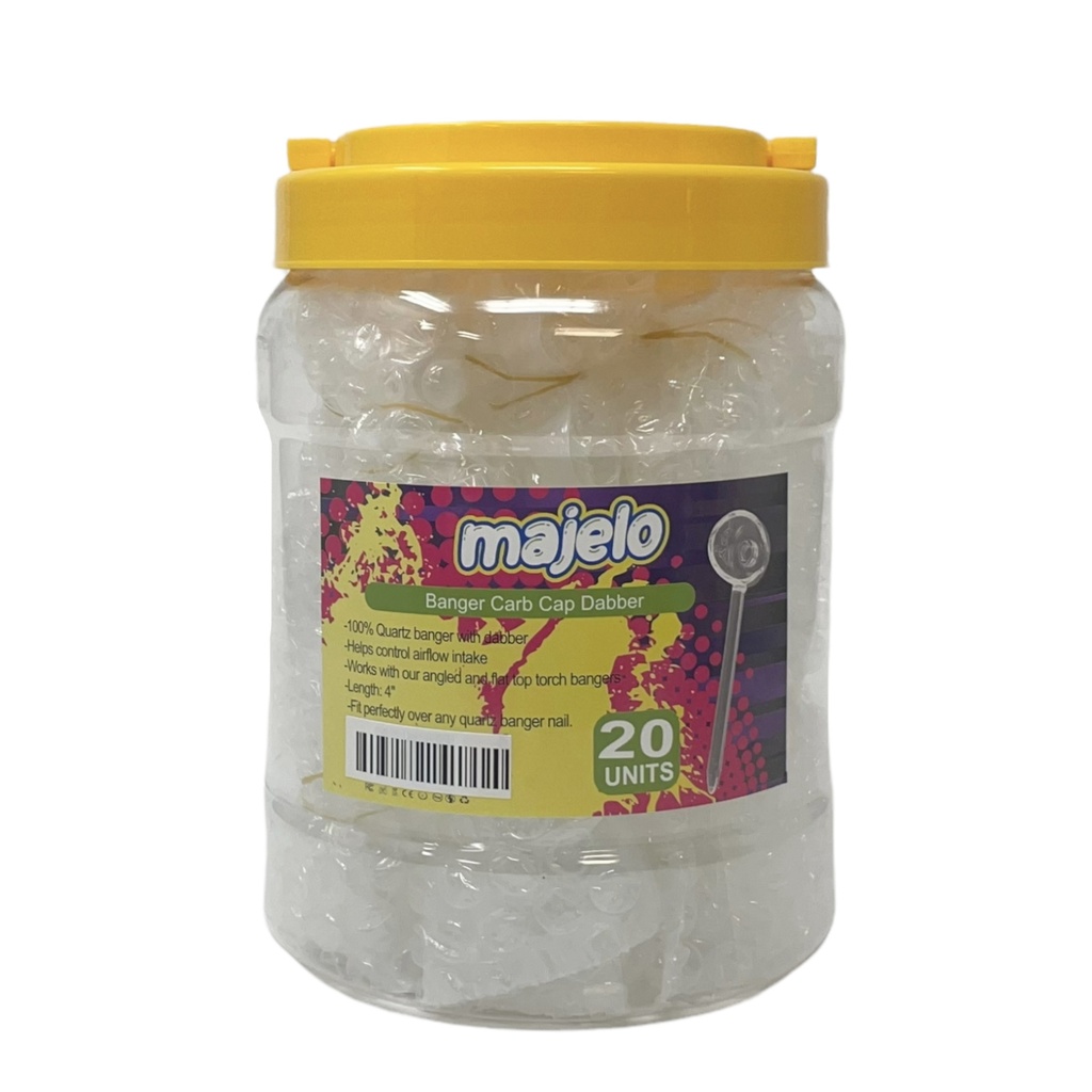 MAJELO NAIL CARB CAP DABBER 4" CLEAR #MJ024106 20CT JAR
