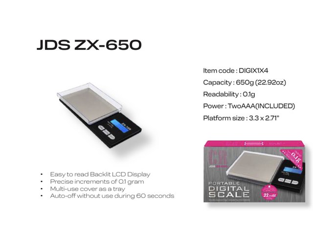 CR JDS ZX-650 PORTABLE DIGITAL SCALE 650G X 0.1G
