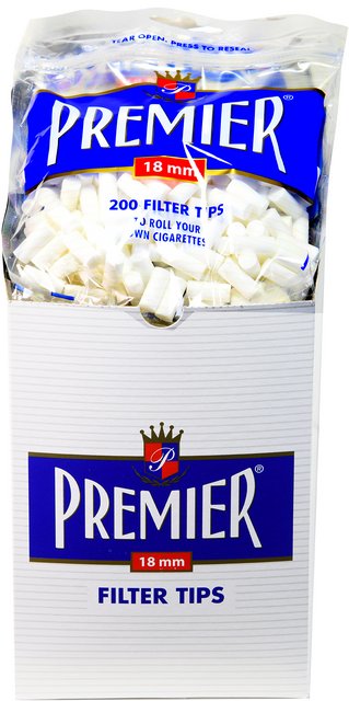 PREMIER FILTER TIPS 18MM 200CT BOX OF 18