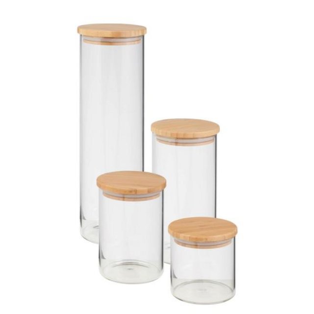 GLASS JAR XL WITH WOOD TOP