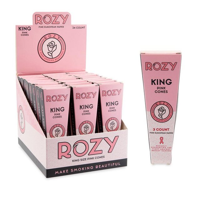 ROZY KING SIZE PINK CONES 3CT BOX OF 24