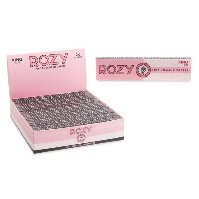 ROZY KING SIZE PINK ROLLING PAPERS 32CT BOX OF 24