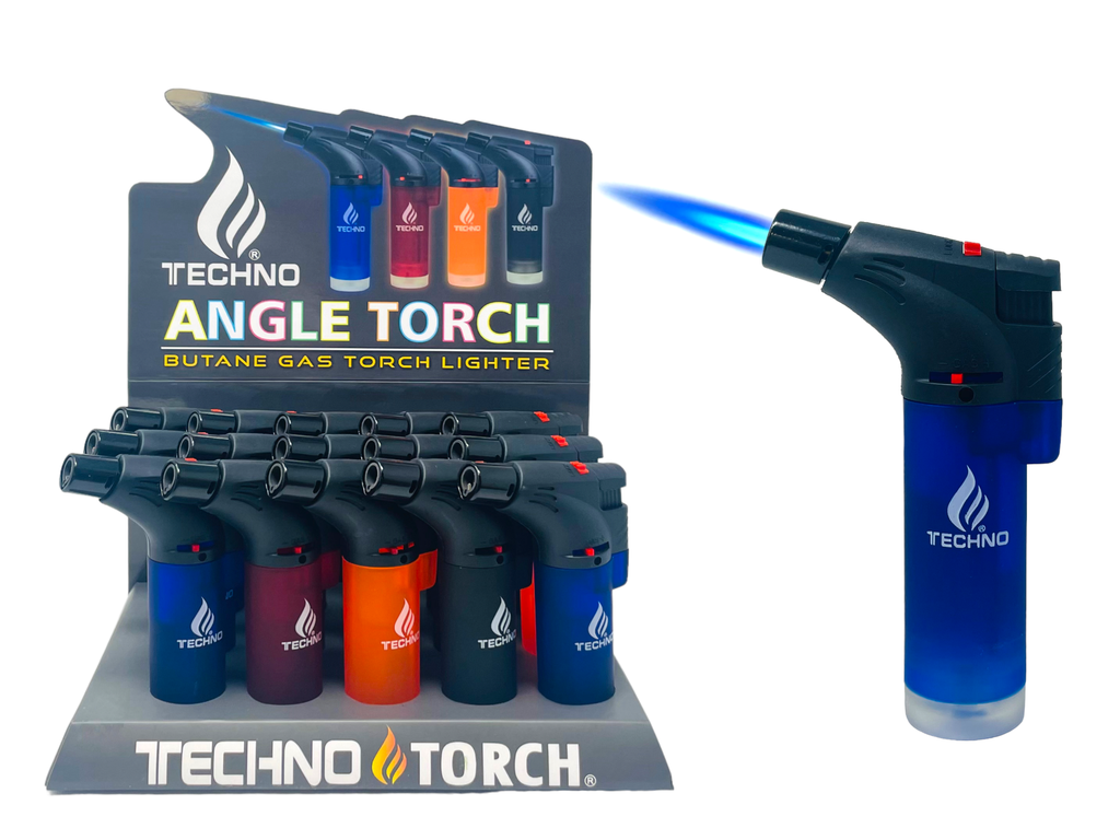 TECHNO TORCH #00139F FROSTED TRANSPARENT TORCH LIGHTER BOX OF 15