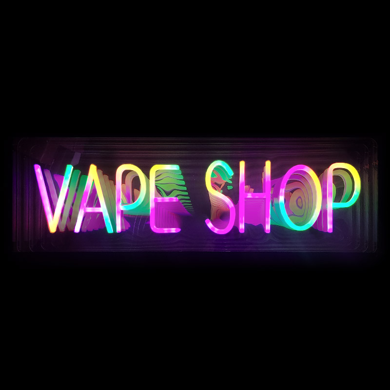 INFINITY MIRROR 80*27CM LIGHT NEON (VAPE SHOP) DESIGN