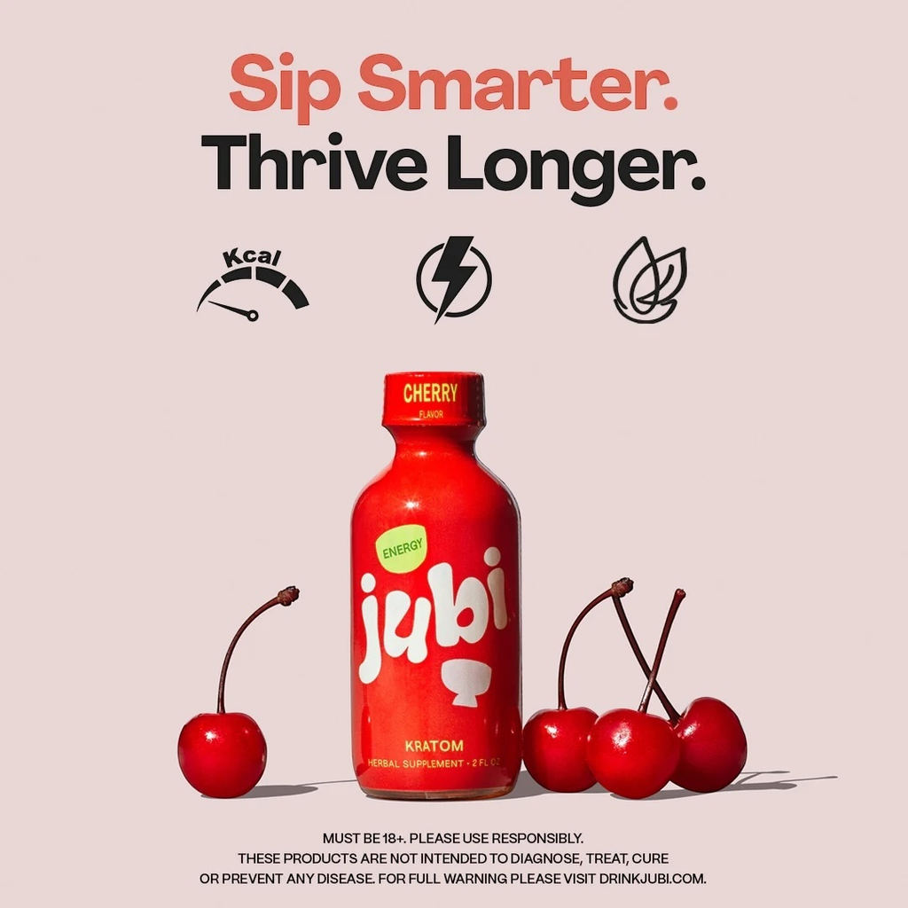 JUBI KRATOM SHOT CHERRY ENERGY SHOT BOX OF 12