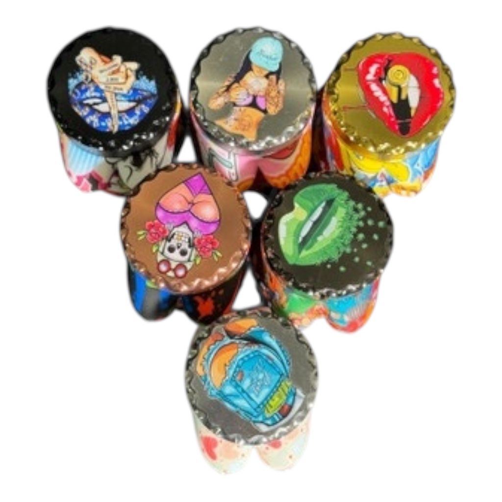 SEXY BODY GRINDERS COLORFUL MIX DESIGN 3 PARTS #SW-2217A BOX OF 6