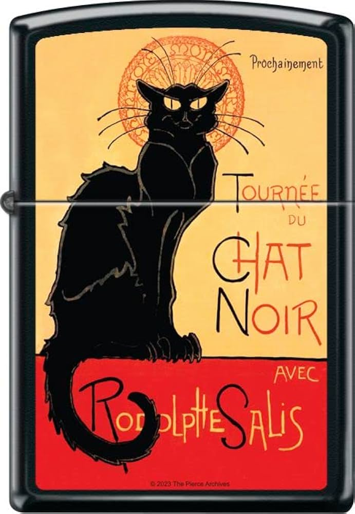 ZIPPO LIGHTER BLACK CAT PIERCE ARCHIVES DESIGN