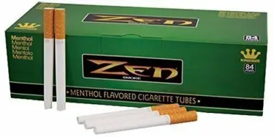 ZEN SMOKE 84mm MENTHOL FLAVORED CIGARETTE TUBES 