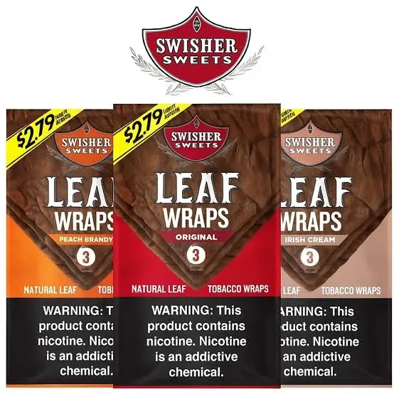 SWISHER  SWEETS LEAF WRAPS 3 FOR 2.79