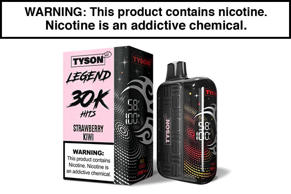 TYSON 2.0 LEGEND 5% DISPOSABLE 30000 PUFFS BOX OF 5.