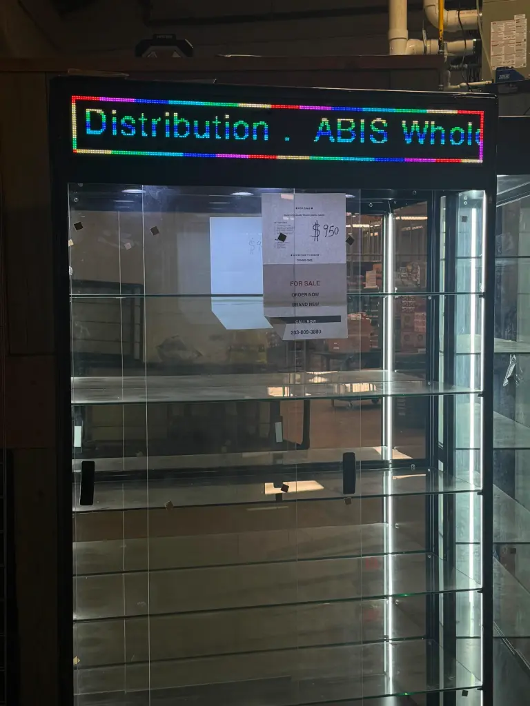 Glass Trophy Cabinets with LED Lights and Glass Shelves for Vape Store Jewellery Display