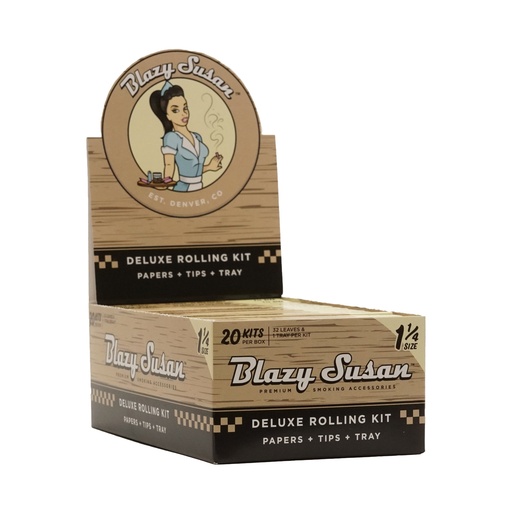 [BLAZ-11474] BLAZY SUSAN UNBLEACHED 1 1/4 DELUXE ROLLING KIT PAPERS BOX OF 20