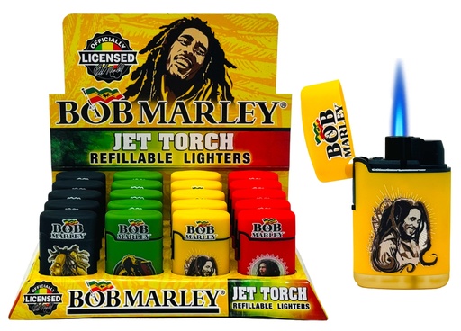[BOB -25930] BOB MARLEY FLIP TOP JET TORCH LIGHTERS #BM-LT-300 BOX OF 20