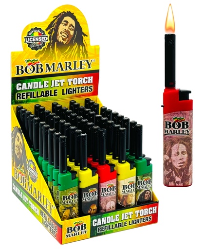 [BOB -25932] BOB MARLEY CANDLE JET TORCH LIGHTERS #BM-LT-400 BOX OF 50
