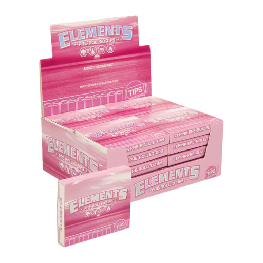 [ELEM-21219] ELEMENTS PINK PRE-ROLLED TIPS (SMOOTH GRAIN CUT) 21CT BOX OF 20