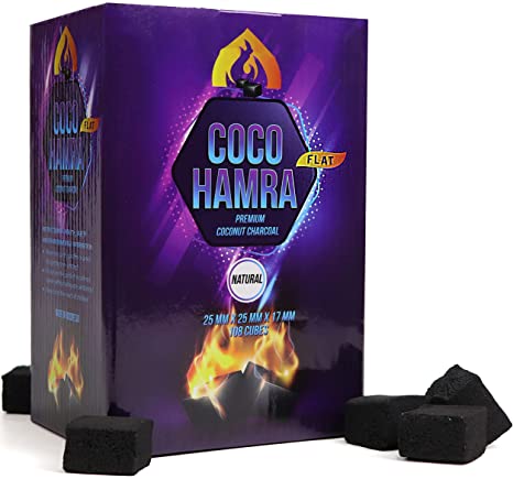 [INTREF00418] COCO HAMRA COCONUT FLAT CHARCOAL 25MM 108CT