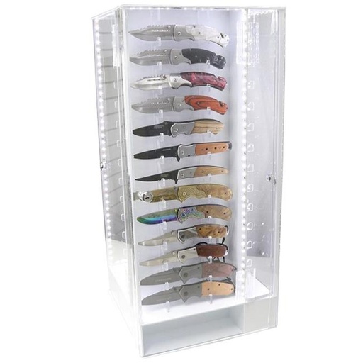 [INTREF01829] SPRING ASSISTED FOLDING KNIVES 24CT IN ROTATING LED DISPLAY