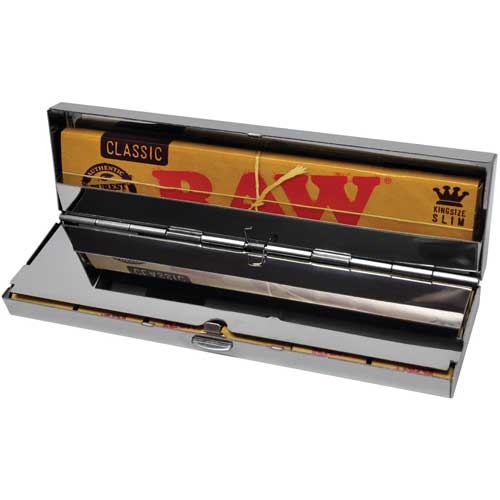 [INTREF03660] RAW PAPER TIN STAINLESS FOR KING SIZE & PRE-ROLLED TIPS