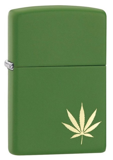 [ITM080121015628] ZIPPO LIGHTER 29588 LEAF DESIGN LASER GREEN MATTE