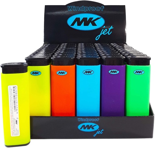 [ITM090121015652] MK JET WINDPROOF TORCH FLAME LIGHTERS 50CT MIX COLOR