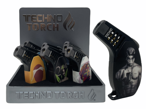 [ITM120821019859] TECHNO TORCH TUPAC SLANT TORCH LIGHTER #121562P2 BOX OF 9