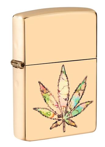 [ITM160421017420] ZIPPO LIGHTER POT LEAF FUSION DESIGN GOLD 49240