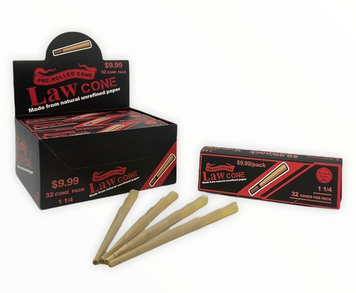 [ITM210621018895] LAW 1.25 PRE ROLLED CONE 32CT BOX OF 12