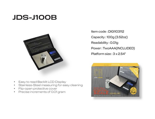 [ITM230620010351] CR JDS-J100B PORTABLE DIGITAL SCALE JEWELRY 100G X 0.01G