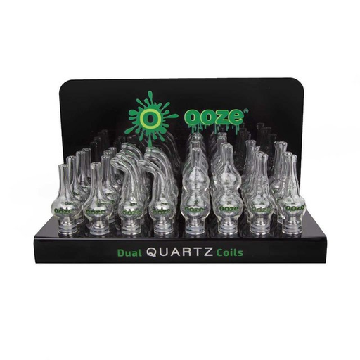 [ITM23062038073807] OOZE GLASS GLOBE DUAL TITANIUM QUARTZ COILS 32CT DISPLAY