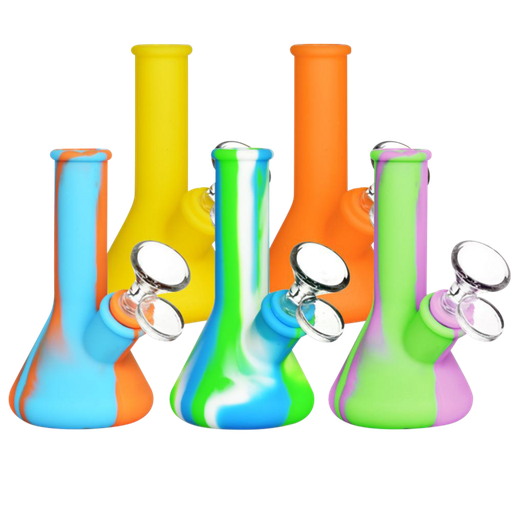 [ITM23062071737173] MINI 5" SILICONE WATER PIPE ASSORTED COLORS