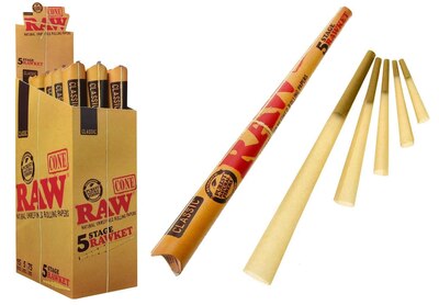 [ITM23062078997899] RAW CONE CLASSIC 5 STAGE RAWKET 5CT BOX OF 15