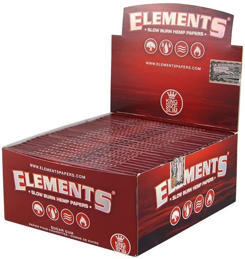 [ITM23062079057905] ELEMENTS RED KINGSIZE SLIM 32CT BOX OF 50