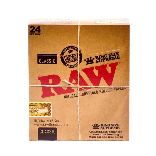 [ITM23062081588158] RAW KINGSIZE SUPREME CLASSIC ROLLING PAPER 24 PER BOX