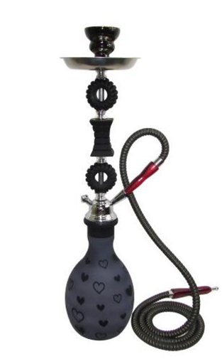 [ITM23062085288528] ZEBRA HEART 2 HOSE HOOKAH