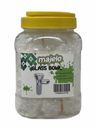 [ITM231121021825] MAJELO 14MM MALE JOINT GLASS BOWL 20CT JAR.