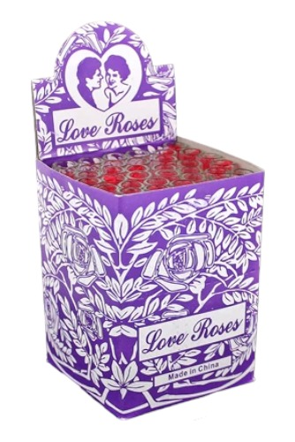 [LOVE-20596] LOVE ROSE GLASS HEAVY 25CT PURPLE BOX