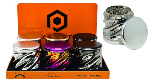 [PALP-25818] PALPITATE CLICKIT LARGE SPIRAL DESIGN GRINDER 3 PARTS #MG-096 BOX OF 6