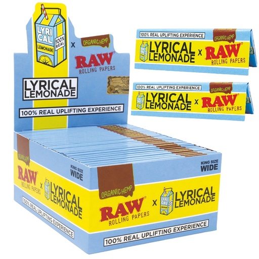 [RAW -22697] RAW ORGANIC X LYRICAL LEMONADE KING SIZE WIDE PAPERS 32CT BOX OF 50