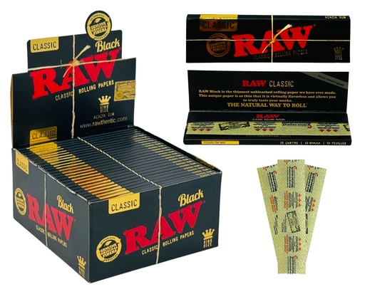 [RAW -23957] RAW BLACK KING SIZE ROLLING PAPER 33CT BOX OF 50