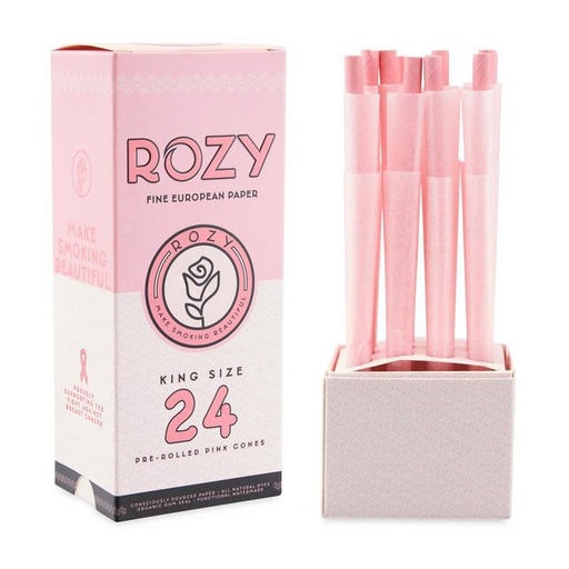 [ROZY-06203] ROZY KING SIZE PINK PRE-ROLLED CONES BOX OF 24
