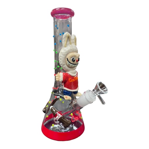 [Temp-HAM-000562] 10" GLOW IN THE DARK CARTOON FIGURE BEAKER GLASS WATER PIPE ASSORTED DESIGNS #TZ223