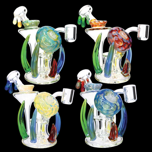 [Temp-HAM-000584] 12" EXOTIC GLASS BONG STYLE 8 WP-191 ASSORTED COLORS