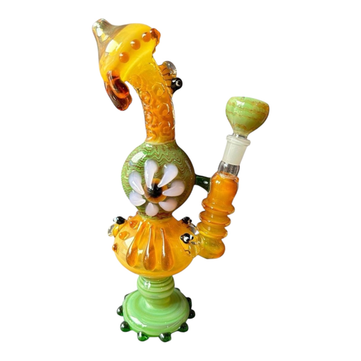 [Temp-HAM-000591] 13" HONEY BEE FLOWER GLASS BUBBLER FANCY ASSORTED COLORS