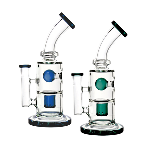 [Temp-HAM-000702] 9" BALL PERC GLASS BONG WP-02 ASSORTED COLORS
