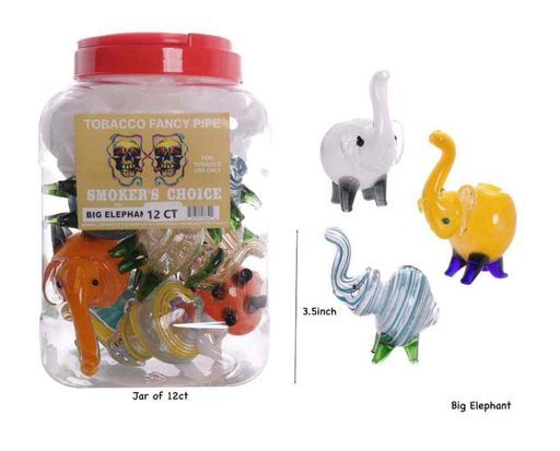 [Temp-HAM-001098] BIG ELEPHANT GLASS PIPE MIX DESIGNS 12CT JAR