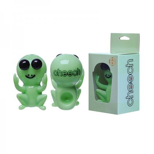 [Temp-HAM-001302] CHEECH ALIEN MAN 3.5" GLASS HAND PIPE #PIPE-166