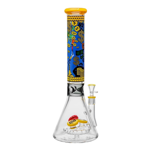 [Temp-HAM-001307] CHEECH CASH-OUT BEAKER 15" GLASS WATER PIPE #CHE-376