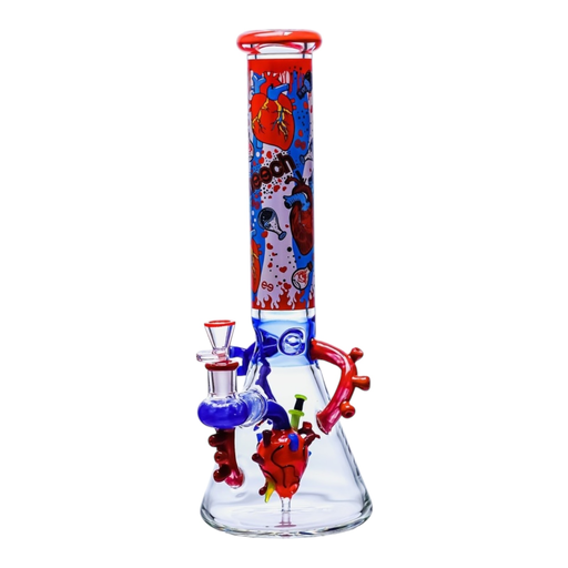 [Temp-HAM-001332] CHEECH HEARTFELT HITS 15" GLASS WATER PIPE #CHE-373