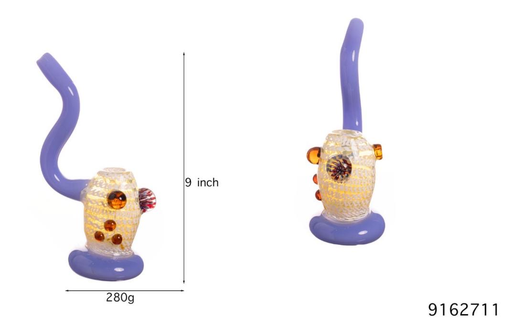[Temp-HAM-001491] COSMIC CORAL GLASS WATER PIPE BUBBLER SHAPE #9162711